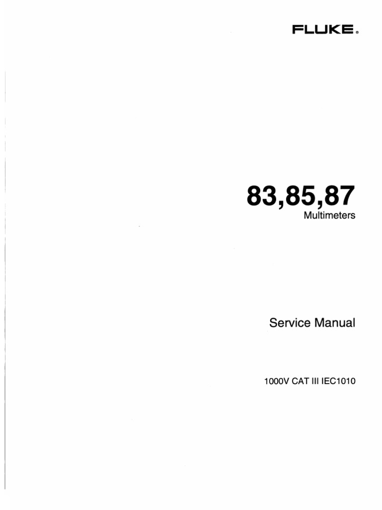 FLUKE 87 Service Manual PDF