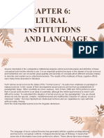 CHAPTER 6 CULTURAL INSTITUTIONS AND LANGUAGE