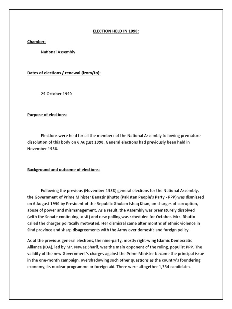 Election Held in 1990 PDF