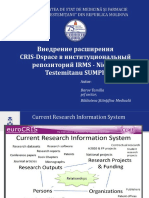 Barov Tamilla. Внедрение расширения CRIS-Dspace в институциональный репозиторий IRMS - Nicolae Testemitanu SUMPh