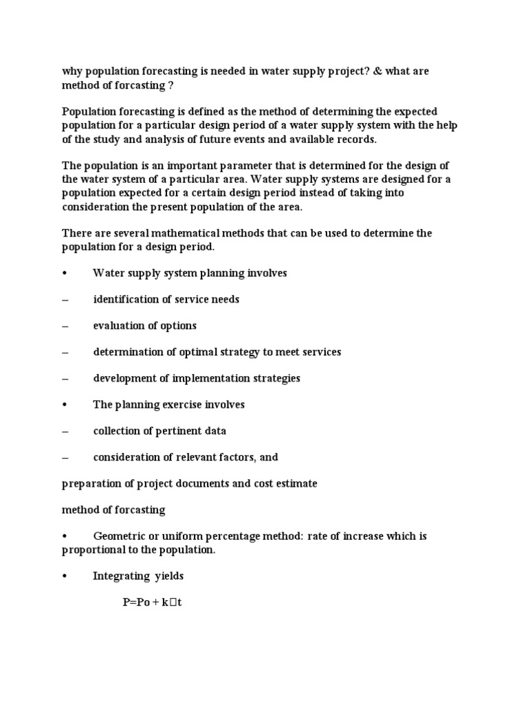 Population Forecasting in Water Supply | PDF | Aquifer | Valve