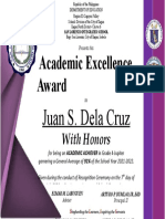 Approved Certificate For Recognition SY 2021 2022