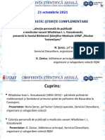 Profil Tematic: Ştiinţe Complementare: 21 Octombrie 2021