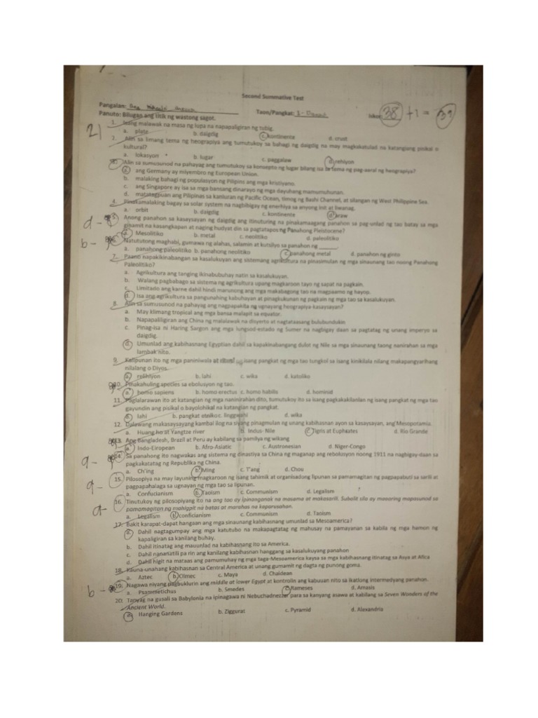Math Summative Test For Grade 8 Quarter 1 | PDF