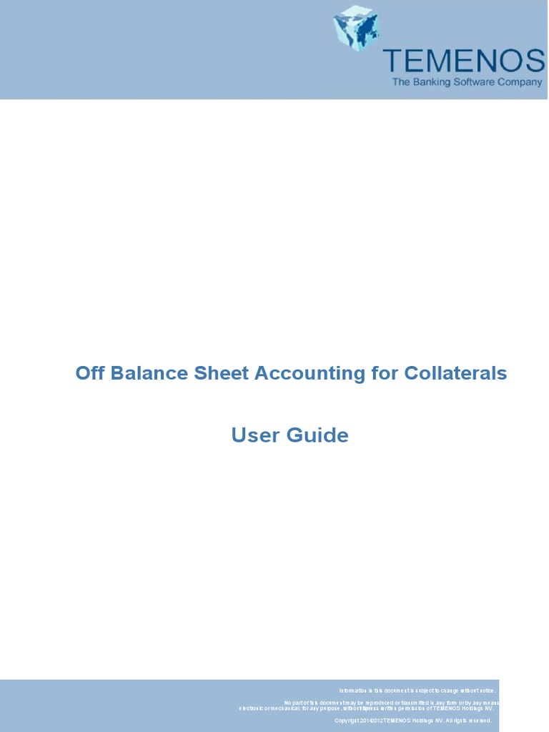 Off Balance Sheet Accounting For Collaterals | Download Free PDF ...