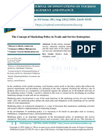 The Concept of Marketing Policy in Trade and Service Enterprises