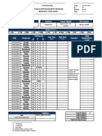 Monthly Time Sheet Template