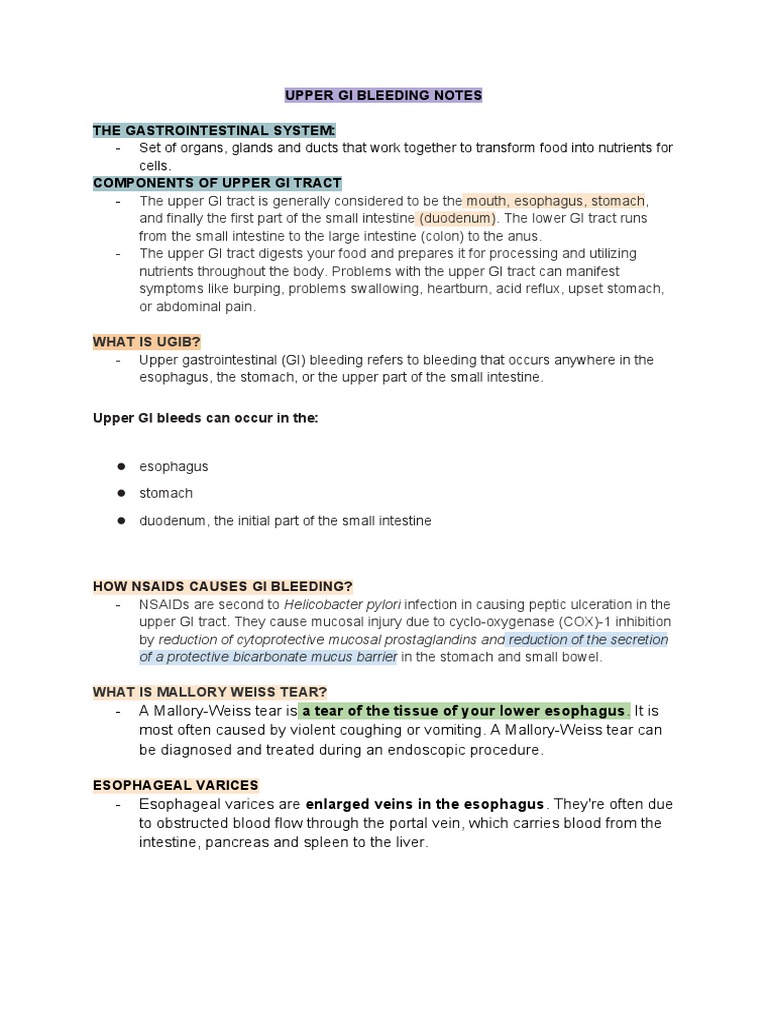 Upper Gi Bleeding | PDF | Gastrointestinal Tract | Esophagus