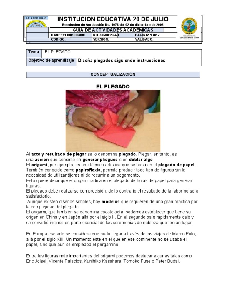Técnicas de Plegado para Niños | PDF | Origami