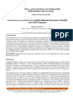 Interpretation of Polysemy in Compiling Bilingual Dictionaries of English and Uzbek Languages