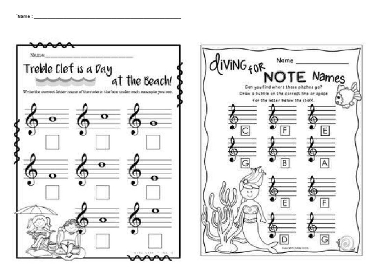Q2 MUSIC Pitch Name Worksheet PDF