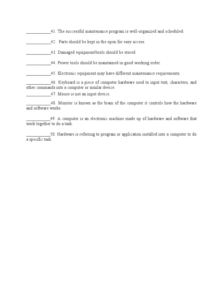 TLE Questions | PDF | Technology & Engineering