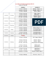 Final Grade 10 Timetable Prelim 2022