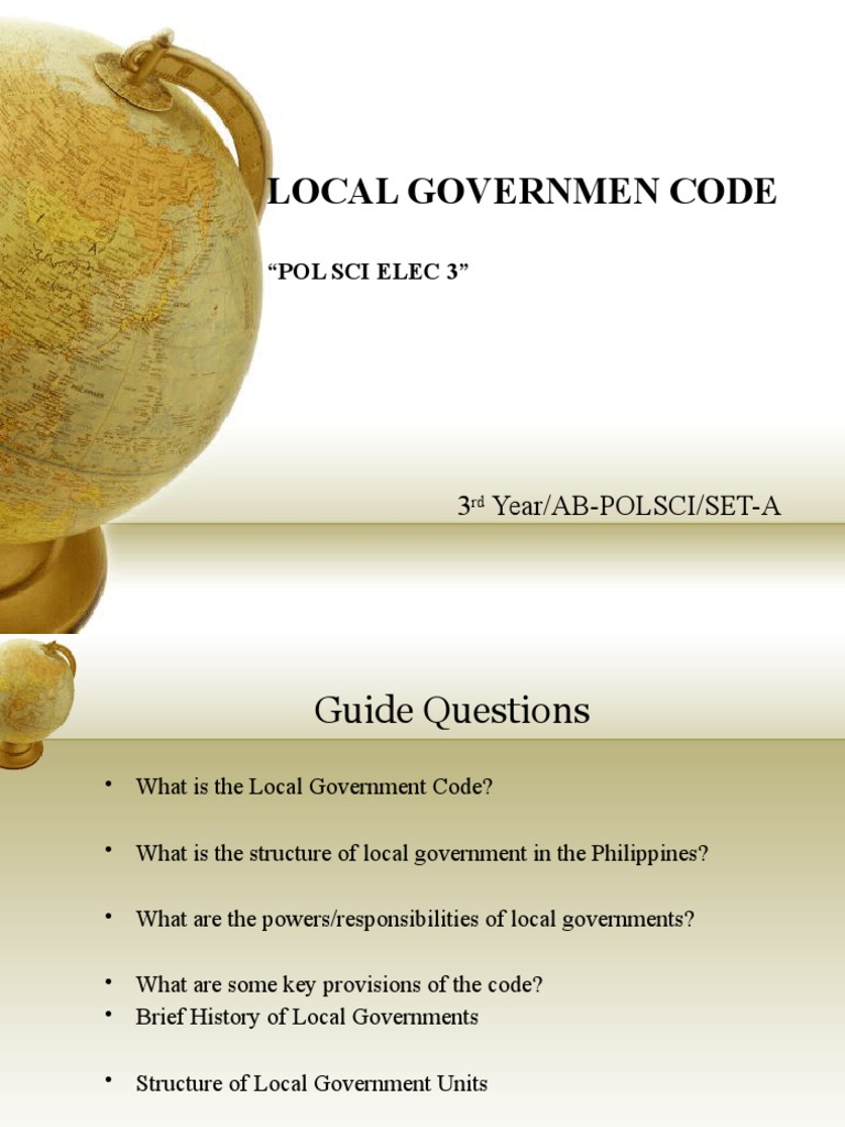 Local Government Code PDF Government Governance
