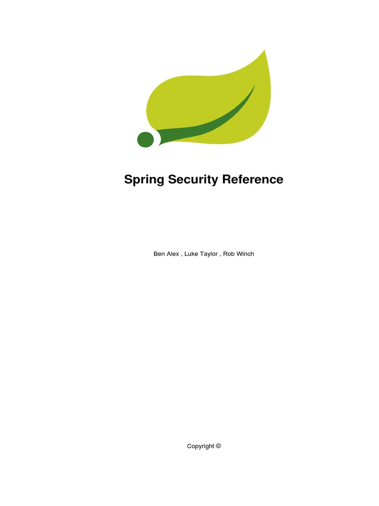 Spring Security Reference | PDF | Spring Framework | Computer Engineering
