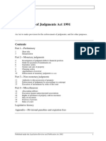 Enforcement of Judgments Act 1991 Summary