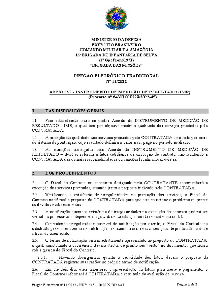 Instrumento de Medição de Resultado IMR | PDF | Medição