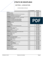 Extrato de Disciplinas: História - Licenciatura