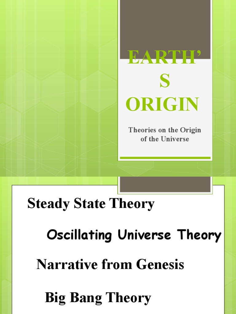 Earths origin theories on the origin of the universe pdf universe