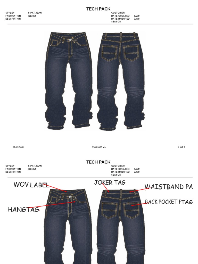 Jean Tech Pack PDF Clothing Jeans