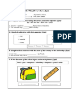 Fill in the blanks, possessive adjectives, opposites, countries and school objects