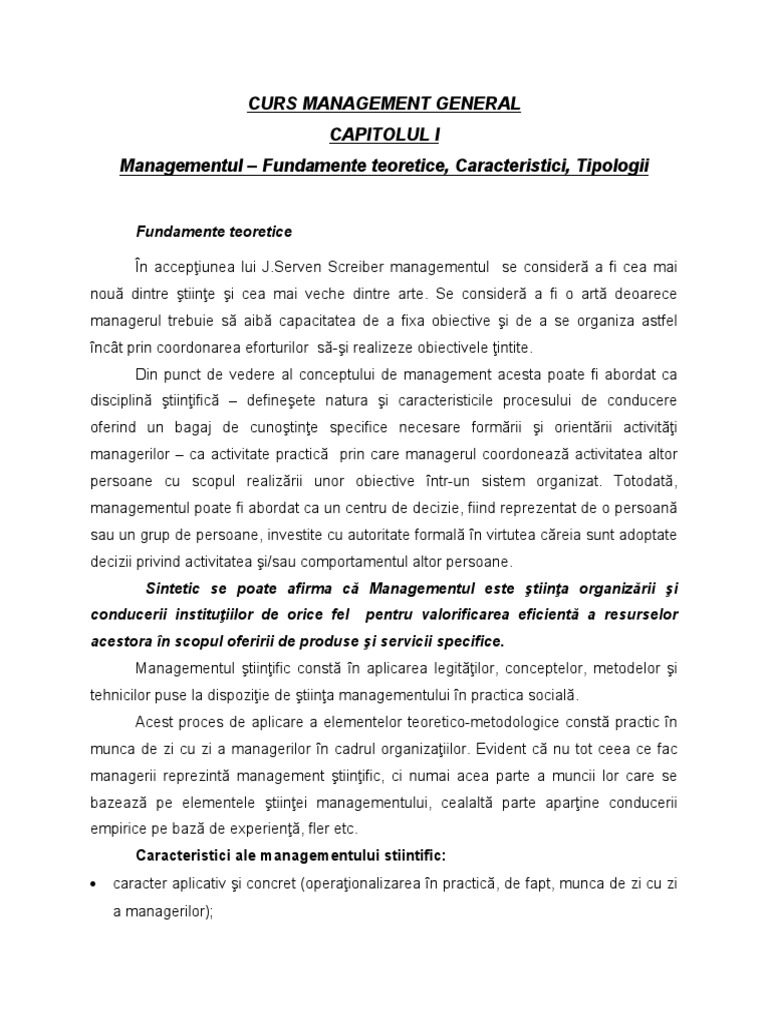 Curs Management General | PDF