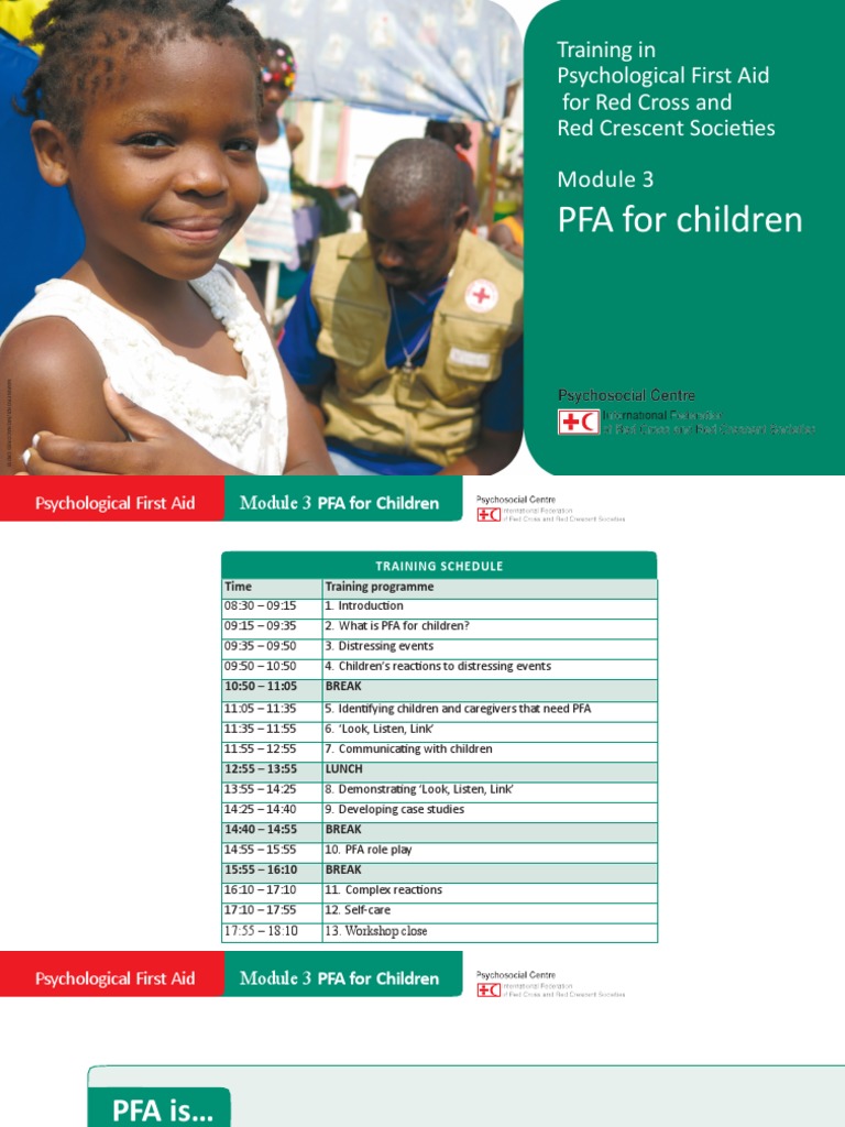 PFA Training Module for Children | PDF | Caregiver | Risk