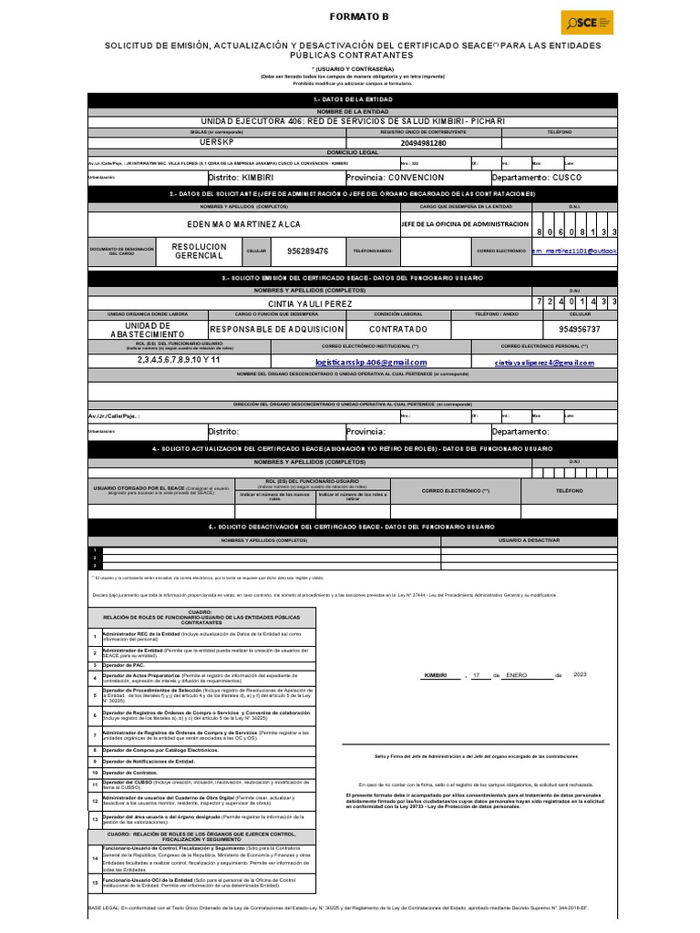 Formato b solicitud de emisi n actualizaci n 2023 pdf