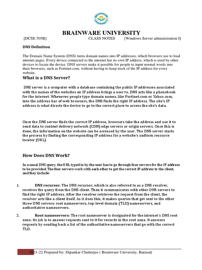 Basic DNS | PDF | Domain Name System | Web Server