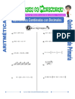 Actividades de Operaciones Combinadas Con Decimales para Quinto de Primaria