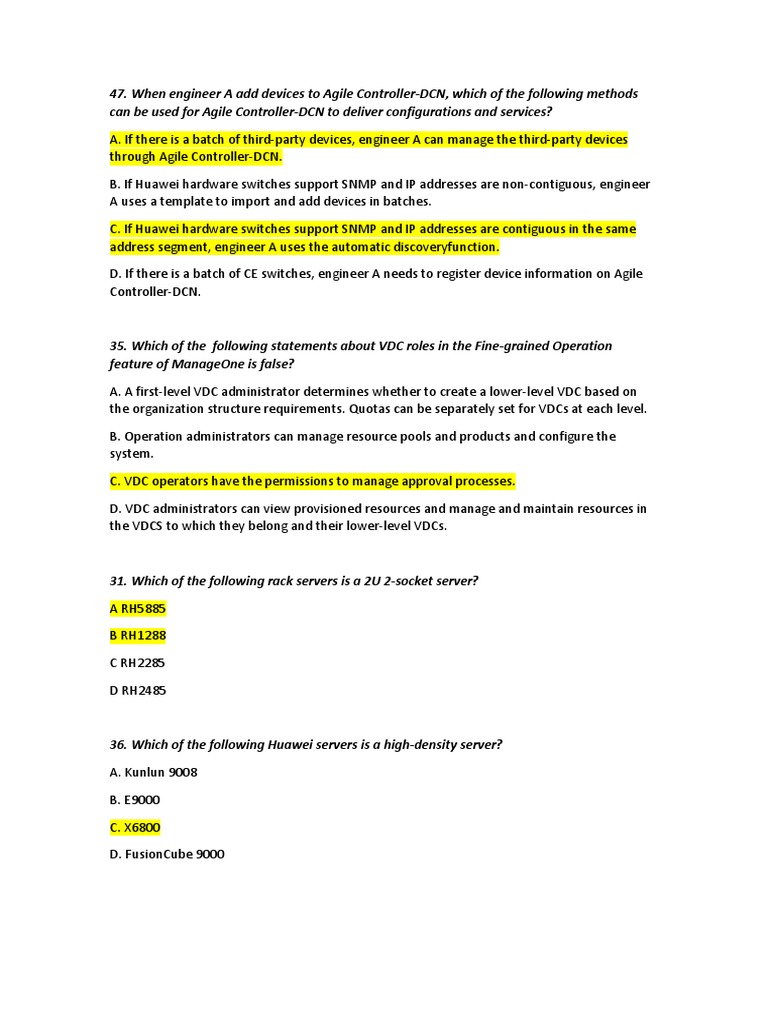 V2C Exam: Huawei Device Management | PDF | Computer Network | Cloud ...