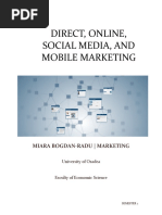 Direct, Online, Social Media, and Mobile Marketing