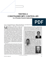 Testing A Constrained MPC Controller in A Process Control Laboratory