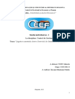 La Disciplina: Control de Gestiune Tema:"Legatura Esentiala Dintre Controlul de Gestiune Si Comunicare''