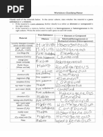 Classifying Matter Worksheet