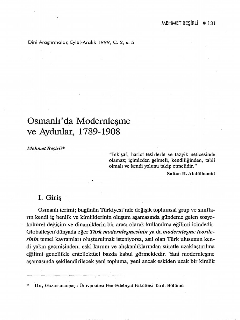 Osmanlı Ve Modernleşme | PDF