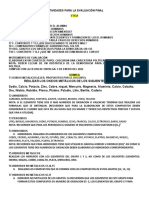 Actividades para La Evaluación Final Primer Semestre