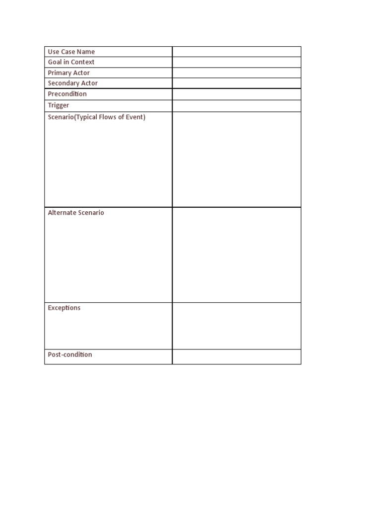 Use Case Template PDF