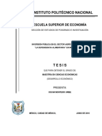 Inversión Pública Agrícola y Dependencia Alimentaria en México 1994-2012