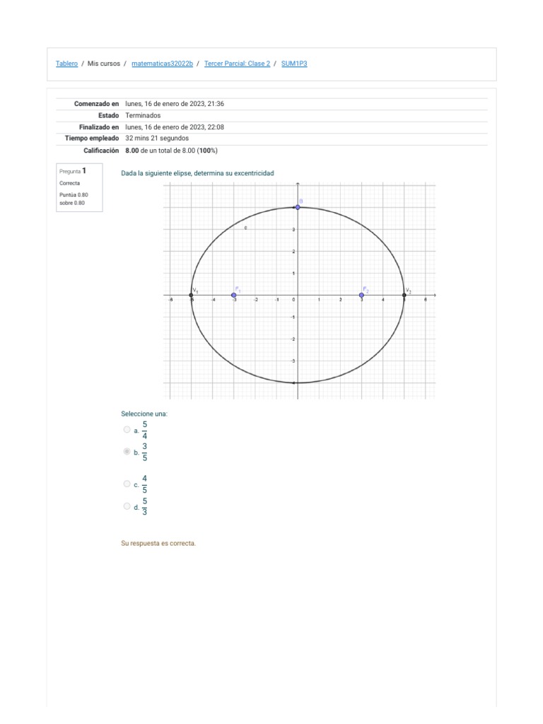 Exámenes de Elipses en Matemáticas 3 | PDF | Elipse | Geometría del ...