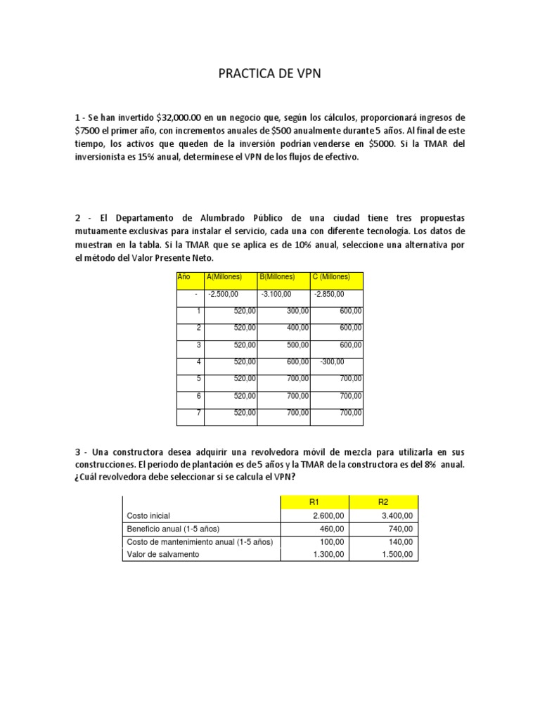 Taller - Practica de Van | PDF