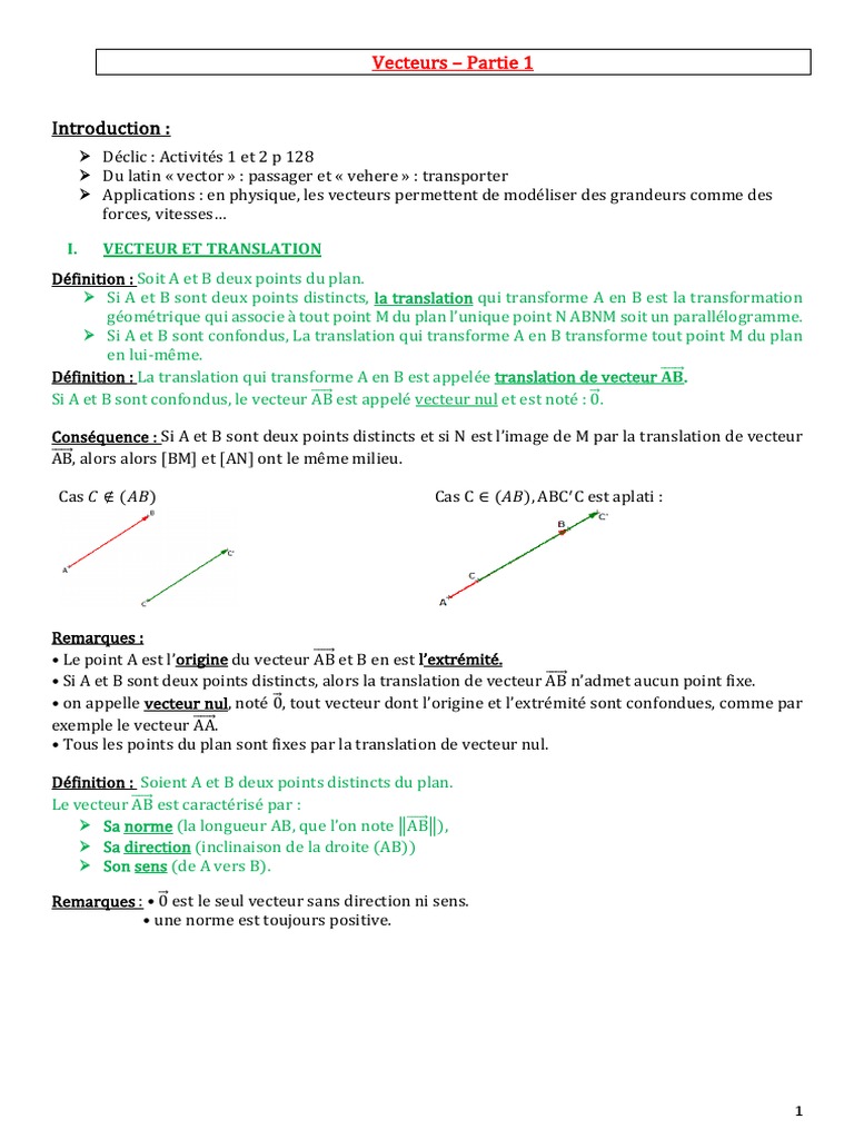 Introduction aux vecteurs en mathématiques | PDF | Mathématiques ...
