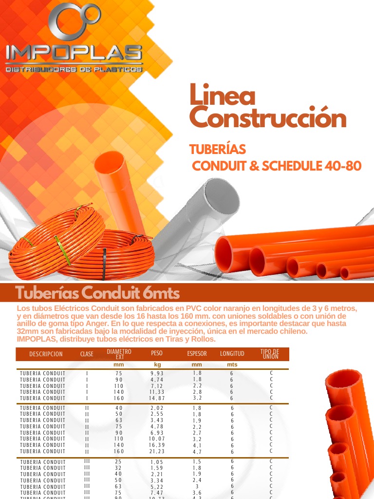 Instalación y Especificaciones de Tuberías Conduit | PDF | Gases ...