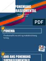 Ponemang Suprasegmental: Grade 7 Emerald ENERO 22, 2020