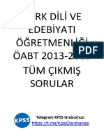 Edebiyat ÖABT Tüm Çıkmış Sorular