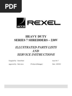 Service and Parts Manual Rexel Shredder 1350-3250 Heavy Duty