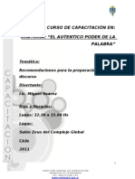 Preparacion de Un Discurso (Oratoria " El Autentico Poder de La Palabra")