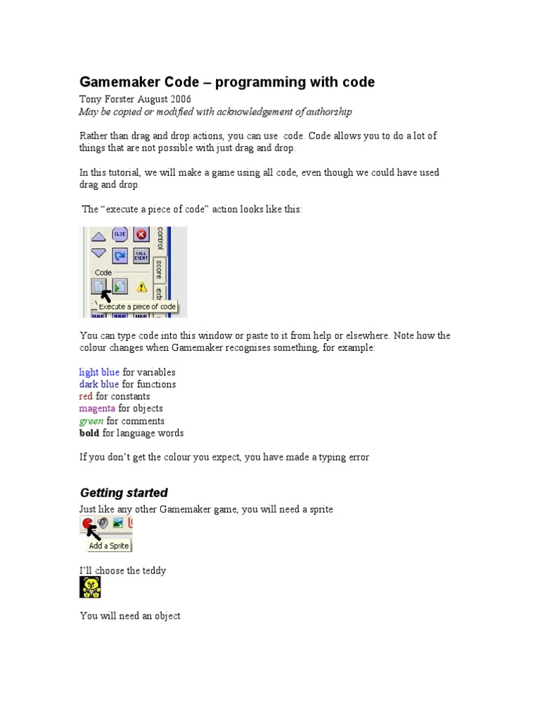 More Gamemaker Code | PDF | Computer Keyboard | Variable (Computer Science)