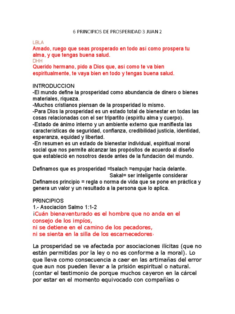 6 Principios de Prosperidad 3 Juan 2 | PDF | Alma | Jesús
