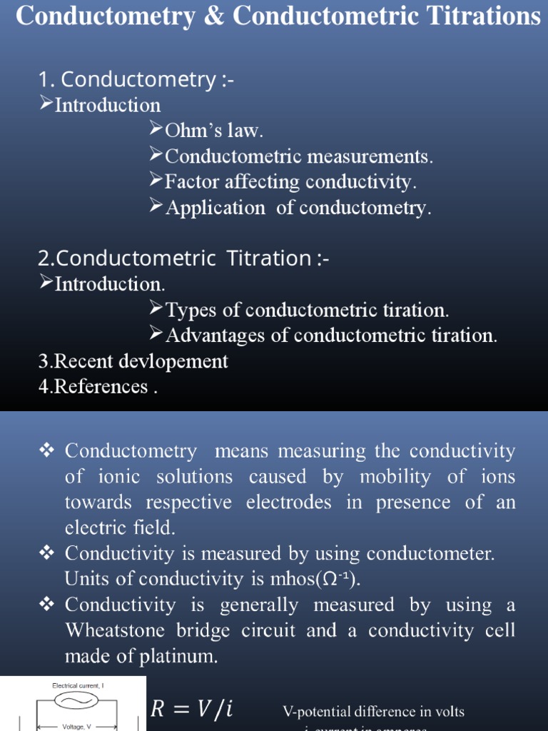 Conductometric Titrations PDF Titration Chemistry